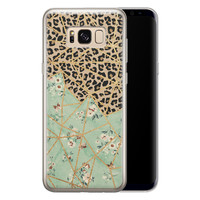 Leuke Telefoonhoesjes Samsung Galaxy S8 siliconen hoesje - Luipaard flower print