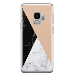 Leuke Telefoonhoesjes Samsung Galaxy S9 siliconen hoesje - Marmer zwart bruin