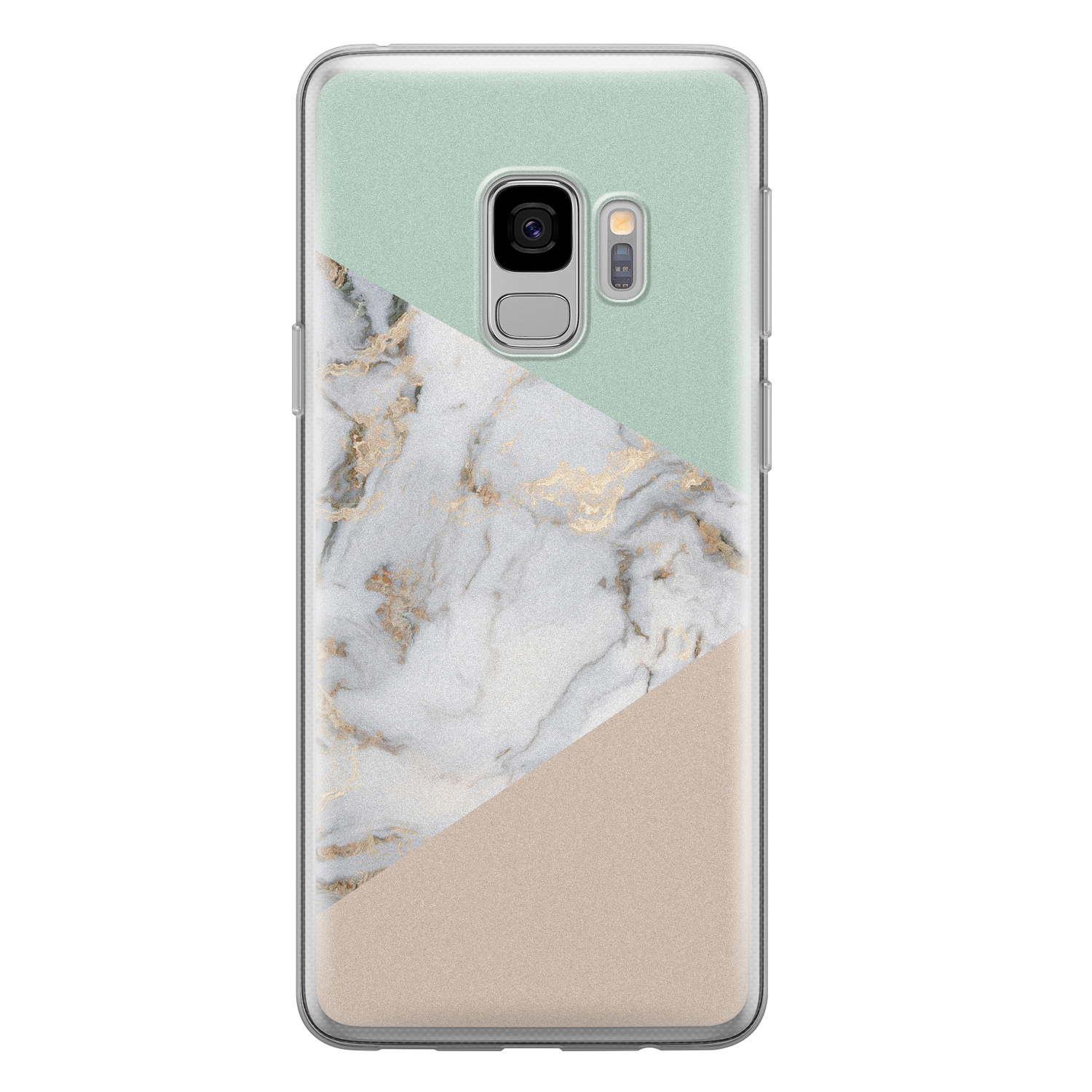Leuke Telefoonhoesjes Samsung Galaxy S9 siliconen hoesje - Marmer pastel mix