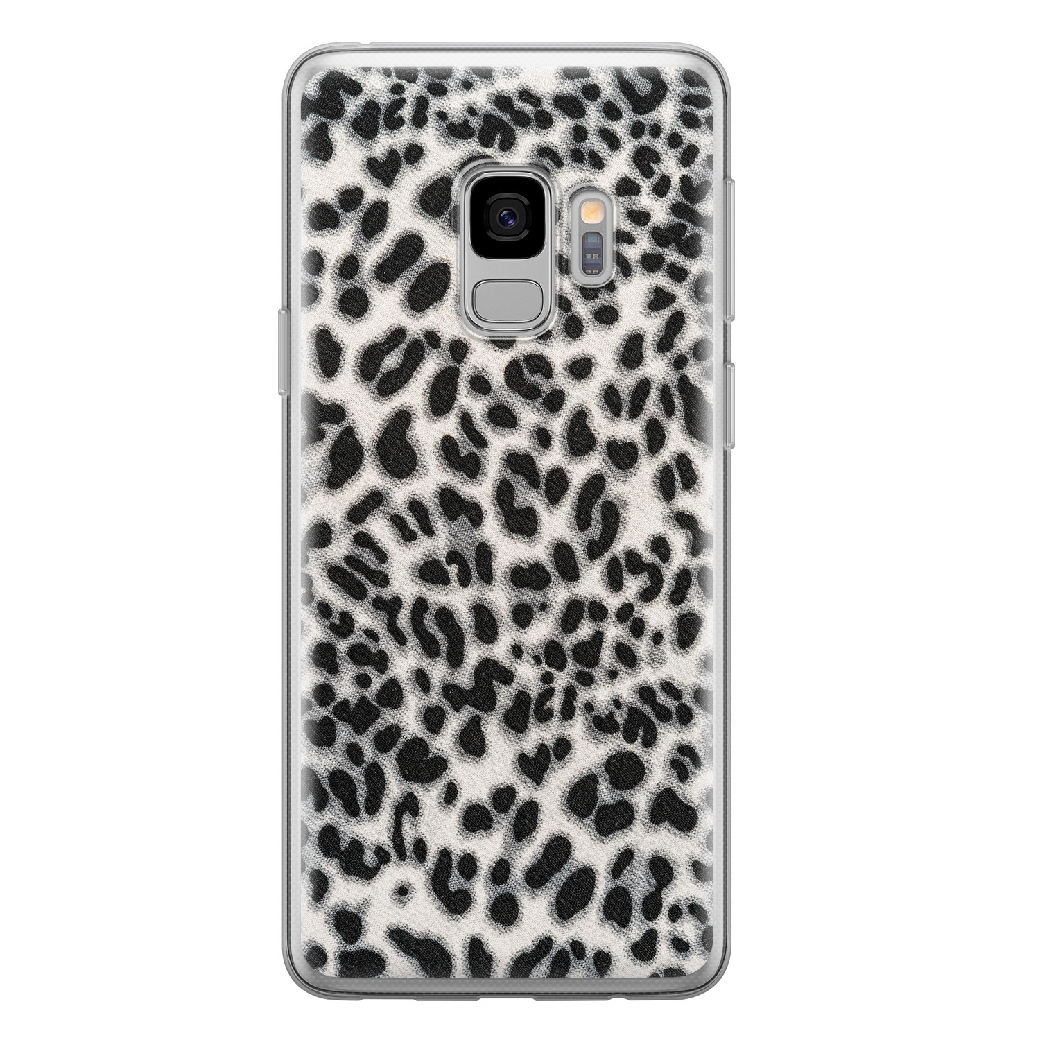 Leuke Telefoonhoesjes Samsung Galaxy S9 siliconen hoesje - Luipaard grijs