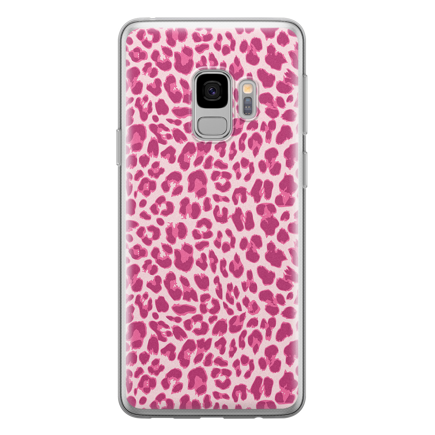 Leuke Telefoonhoesjes Samsung Galaxy S9 siliconen hoesje - Luipaard roze