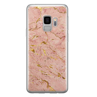 Leuke Telefoonhoesjes Samsung Galaxy S9 siliconen hoesje - Marmer roze goud