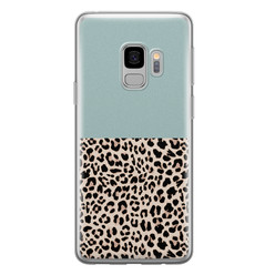 Leuke Telefoonhoesjes Samsung Galaxy S9 siliconen hoesje - Luipaard mint