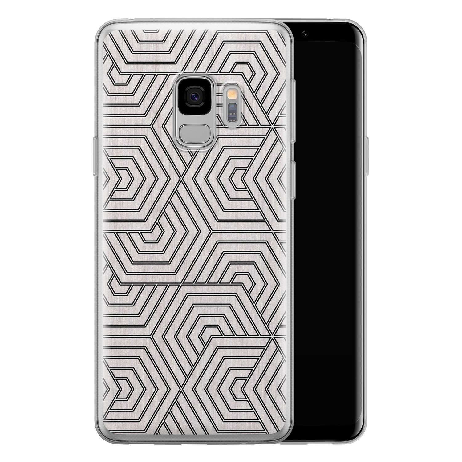 Leuke Telefoonhoesjes Samsung Galaxy S9 siliconen hoesje - Geometrisch