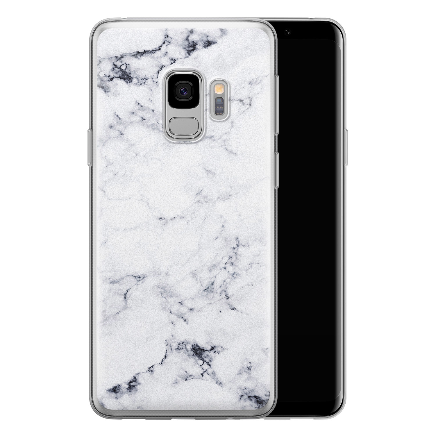 Leuke Telefoonhoesjes Samsung Galaxy S9 siliconen hoesje - Marmer grijs
