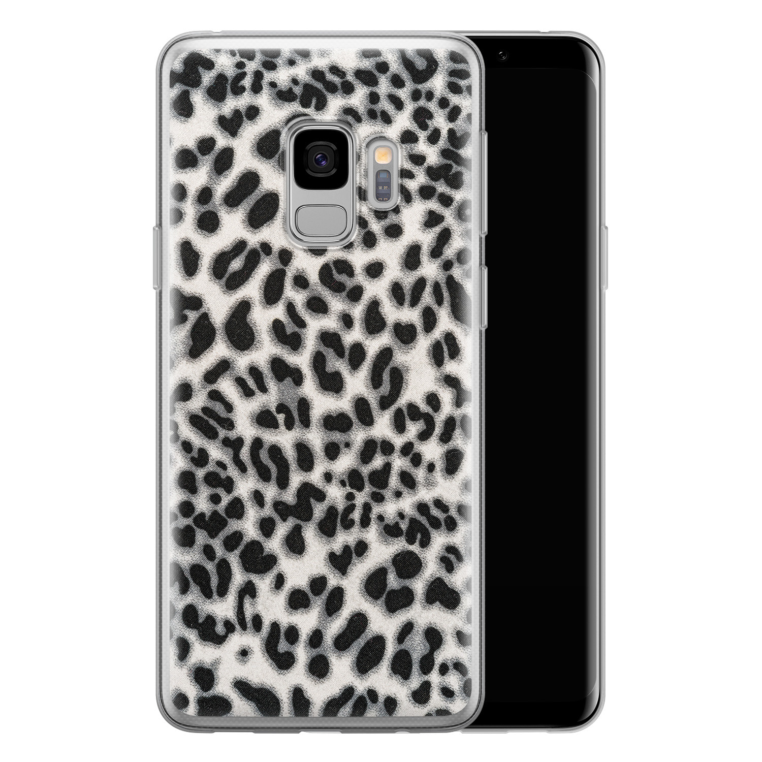 Leuke Telefoonhoesjes Samsung Galaxy S9 siliconen hoesje - Luipaard grijs