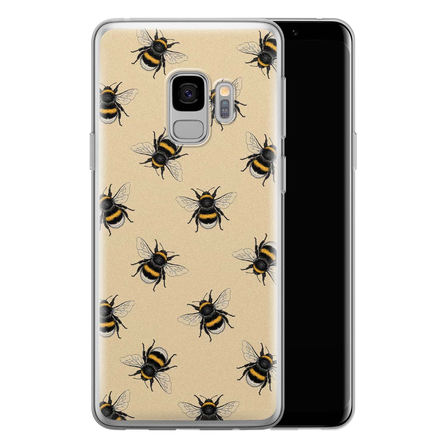 Leuke Telefoonhoesjes Samsung Galaxy S9 siliconen hoesje - Bee happy