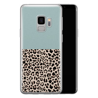 Leuke Telefoonhoesjes Samsung Galaxy S9 siliconen hoesje - Luipaard mint