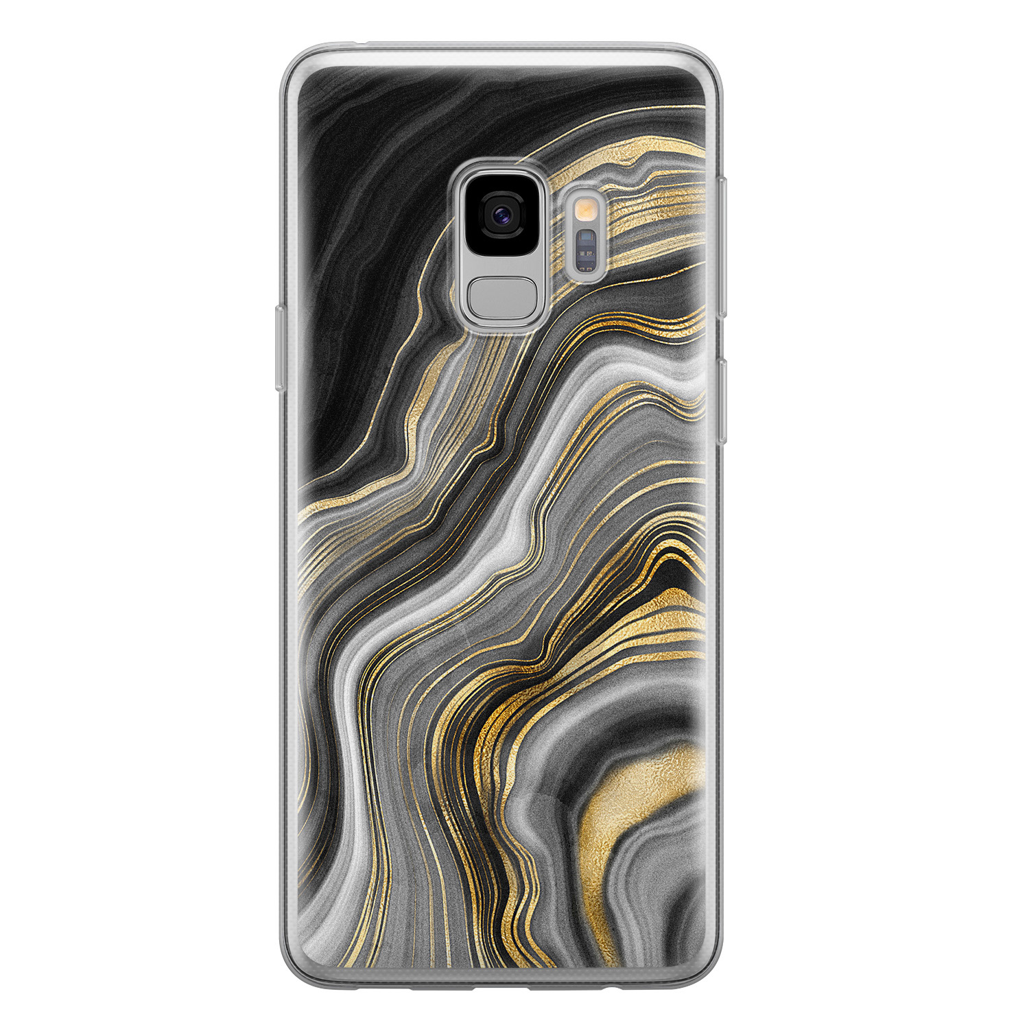 Leuke Telefoonhoesjes Samsung Galaxy S9 siliconen hoesje - Golden agate