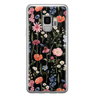 Leuke Telefoonhoesjes Samsung Galaxy S9 siliconen hoesje - Dark flowers