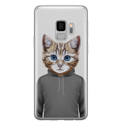 Leuke Telefoonhoesjes Samsung Galaxy S9 siliconen hoesje - Poezenhoofd