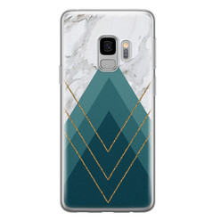 Leuke Telefoonhoesjes Samsung Galaxy S9 siliconen hoesje - Geometrisch blauw