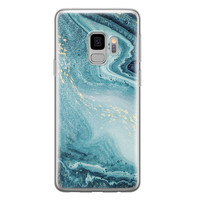 Leuke Telefoonhoesjes Samsung Galaxy S9 siliconen hoesje - Marmer blauw