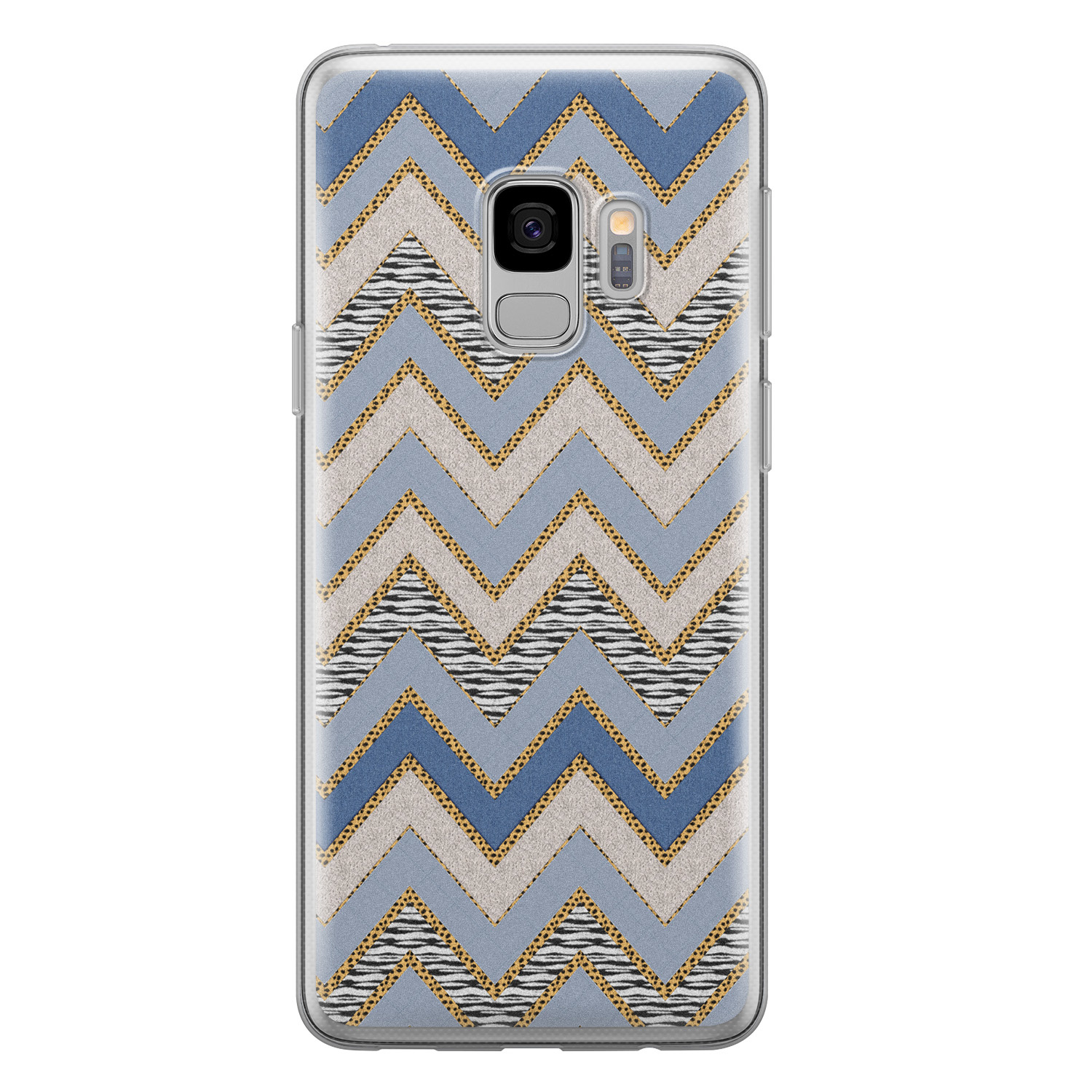 Leuke Telefoonhoesjes Samsung Galaxy S9 siliconen hoesje - Retro zigzag