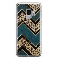 Leuke Telefoonhoesjes Samsung Galaxy S9 siliconen hoesje - Luipaard zigzag