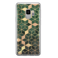 Leuke Telefoonhoesjes Samsung Galaxy S9 siliconen hoesje - Green cubes