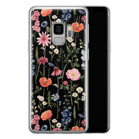 Leuke Telefoonhoesjes Samsung Galaxy S9 siliconen hoesje - Dark flowers