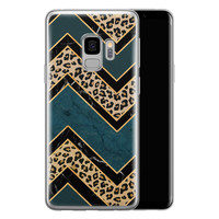 Leuke Telefoonhoesjes Samsung Galaxy S9 siliconen hoesje - Luipaard zigzag