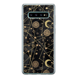 Leuke Telefoonhoesjes Samsung Galaxy S10 siliconen hoesje - Sun, moon, stars