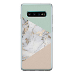 Leuke Telefoonhoesjes Samsung Galaxy S10 siliconen hoesje - Marmer pastel mix