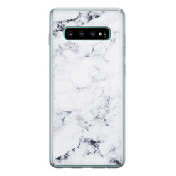 Leuke Telefoonhoesjes Samsung Galaxy S10 siliconen hoesje - Marmer grijs