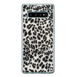 Leuke Telefoonhoesjes Samsung Galaxy S10 siliconen hoesje - Luipaard grijs