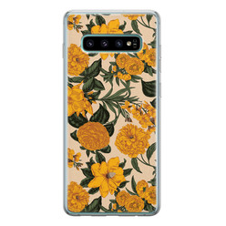 Leuke Telefoonhoesjes Samsung Galaxy S10 siliconen hoesje - Retro flowers