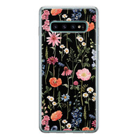 Leuke Telefoonhoesjes Samsung Galaxy S10 siliconen hoesje - Dark flowers