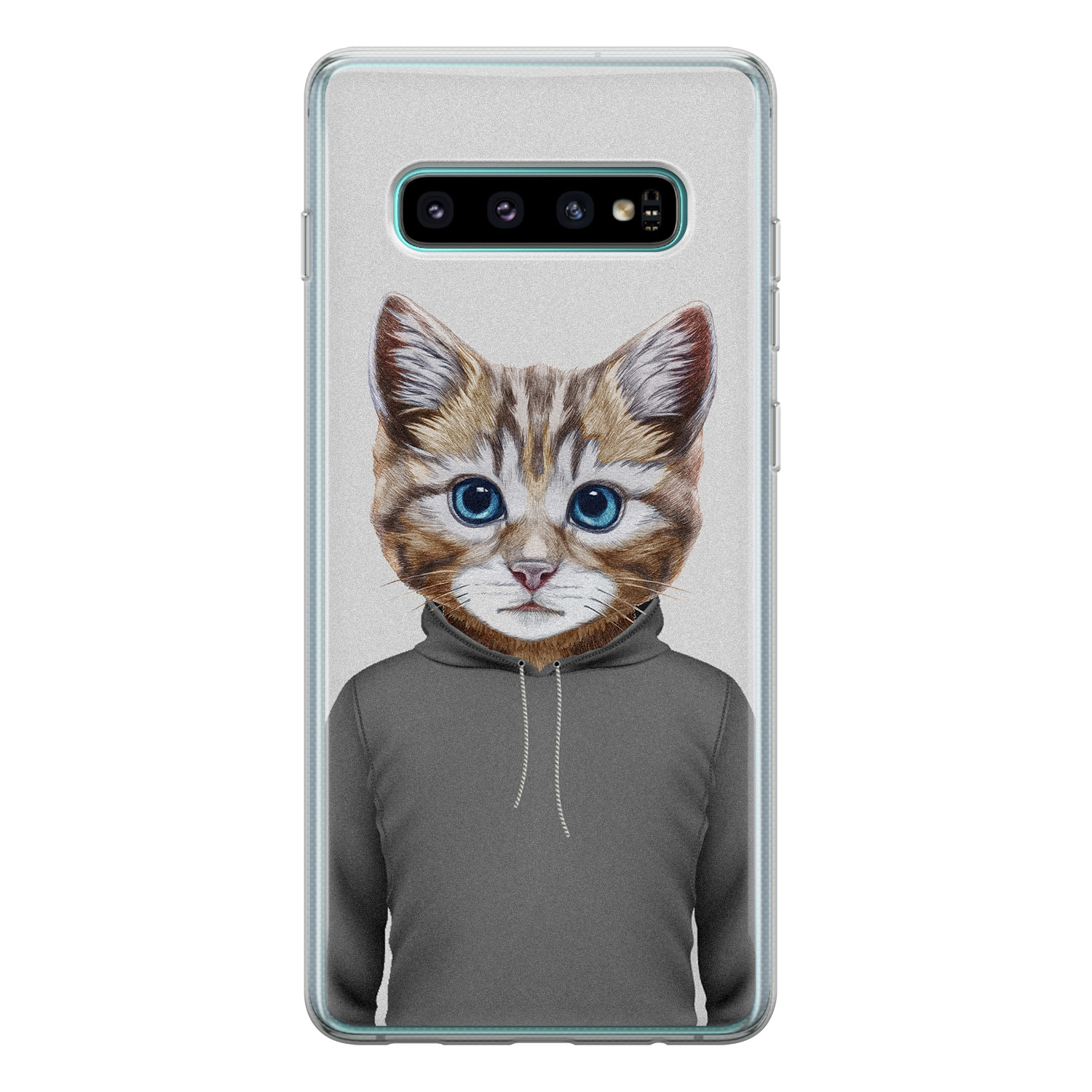 Leuke Telefoonhoesjes Samsung Galaxy S10 siliconen hoesje - Poezenhoofd