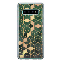 Leuke Telefoonhoesjes Samsung Galaxy S10 siliconen hoesje - Green cubes