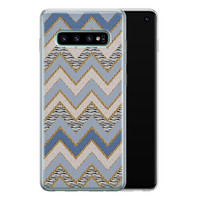 Leuke Telefoonhoesjes Samsung Galaxy S10 siliconen hoesje - Retro zigzag