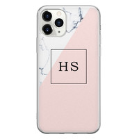 Leuke Telefoonhoesjes iPhone 11 Pro Max siliconen hoesje ontwerpen - Marmer roze grijs