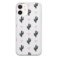 Leuke Telefoonhoesjes iPhone 12 siliconen hoesje - Cactus love