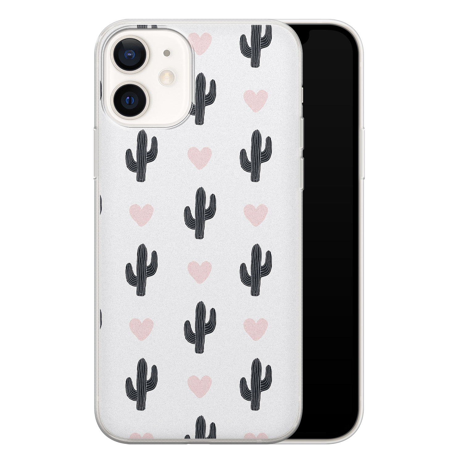 Leuke Telefoonhoesjes iPhone 12 siliconen hoesje - Cactus love