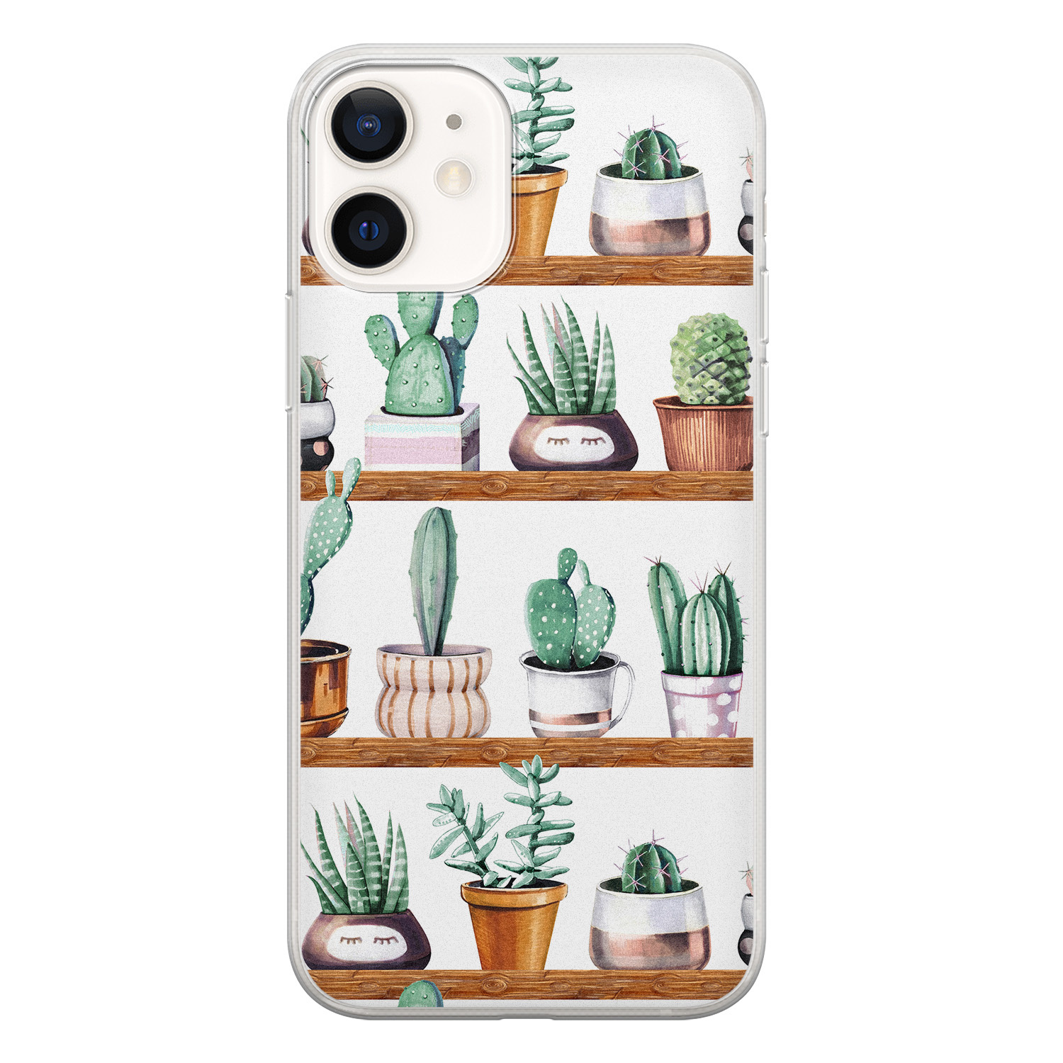 Leuke Telefoonhoesjes iPhone 12 siliconen hoesje - Cactus