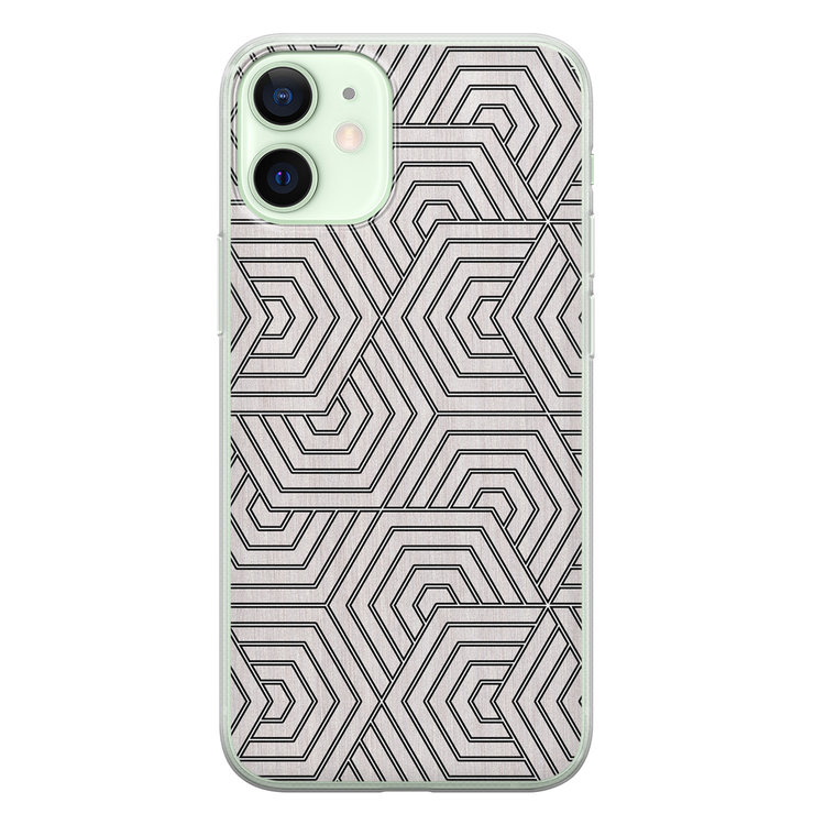 Leuke Telefoonhoesjes iPhone 12 mini siliconen hoesje - Geometrisch