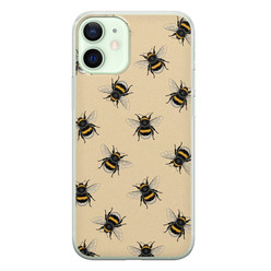 Leuke Telefoonhoesjes iPhone 12 mini siliconen hoesje - Bee happy