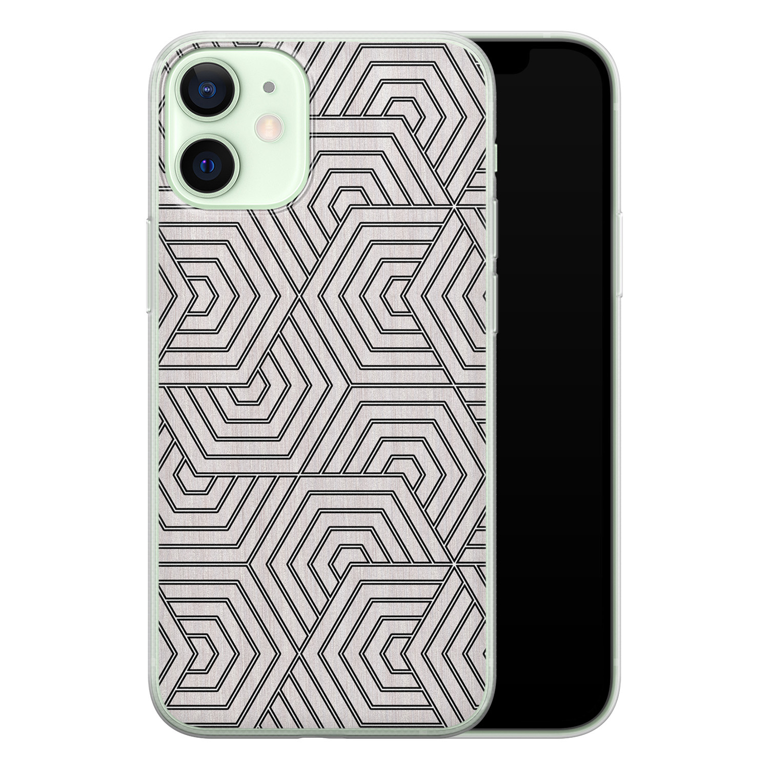 Leuke Telefoonhoesjes iPhone 12 mini siliconen hoesje - Geometrisch