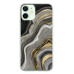 Leuke Telefoonhoesjes iPhone 12 mini siliconen hoesje - Golden agate