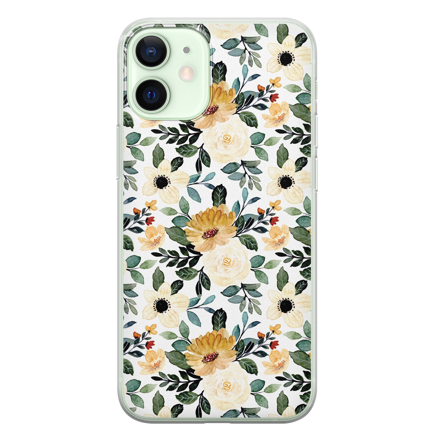 Leuke Telefoonhoesjes iPhone 12 mini siliconen hoesje - Lovely flower