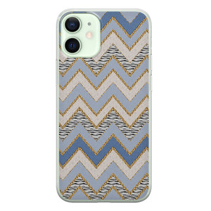 Leuke Telefoonhoesjes iPhone 12 mini siliconen hoesje - Retro zigzag