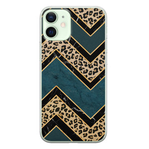 Leuke Telefoonhoesjes iPhone 12 mini siliconen hoesje - Luipaard zigzag