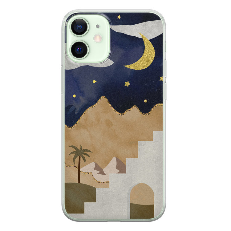 Leuke Telefoonhoesjes iPhone 12 mini siliconen hoesje - Desert night