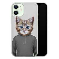 Leuke Telefoonhoesjes iPhone 12 mini siliconen hoesje - Poezenhoofd