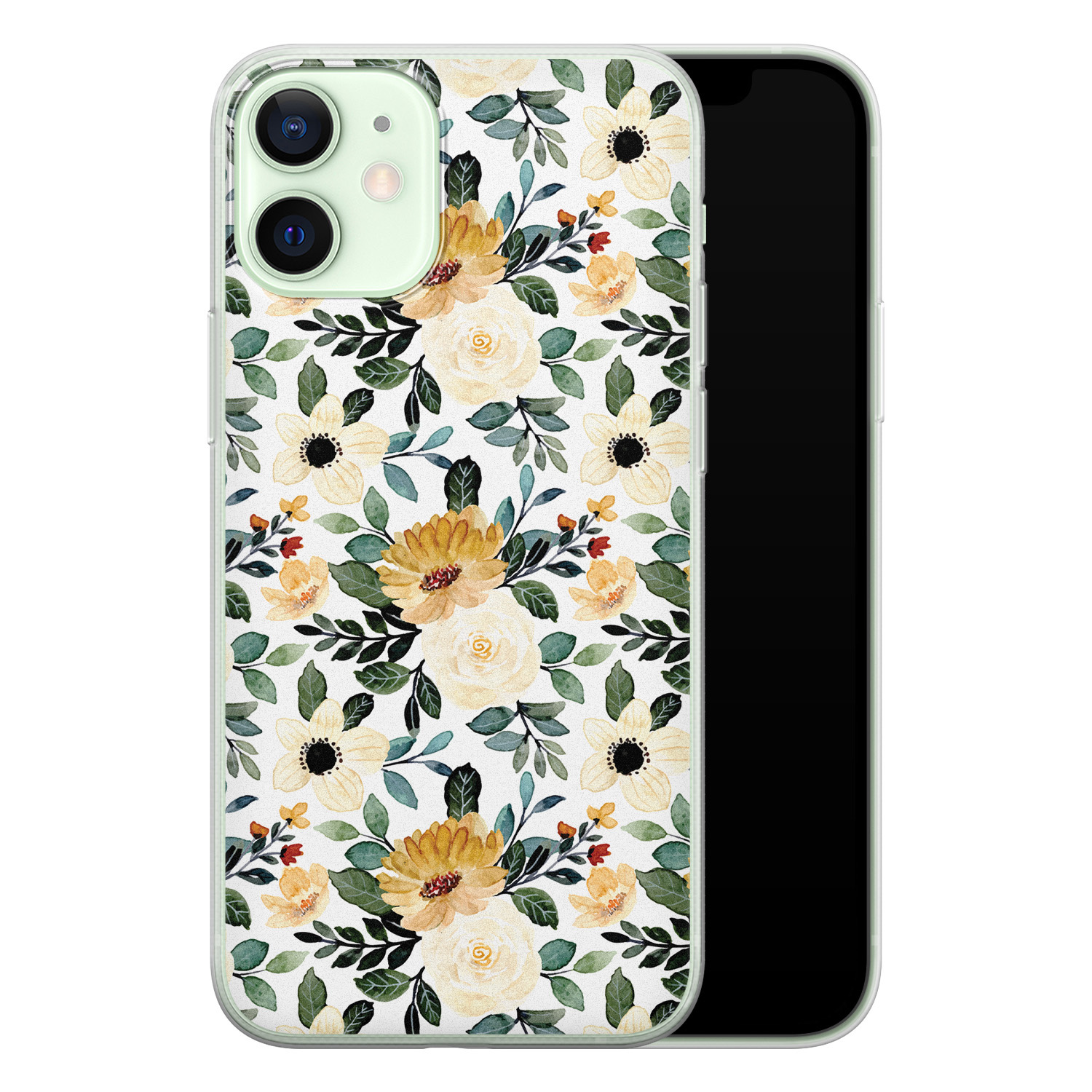 Leuke Telefoonhoesjes iPhone 12 mini siliconen hoesje - Lovely flower