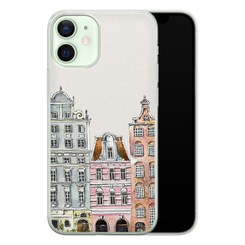 Leuke Telefoonhoesjes iPhone 12 mini siliconen hoesje - Grachtenpandjes
