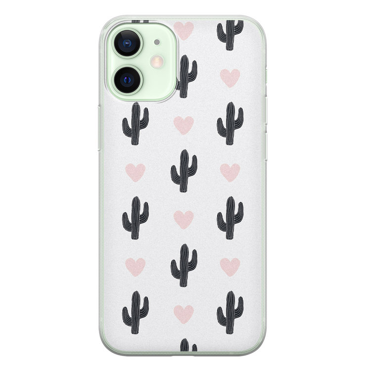 Leuke Telefoonhoesjes iPhone 12 mini siliconen hoesje - Cactus love