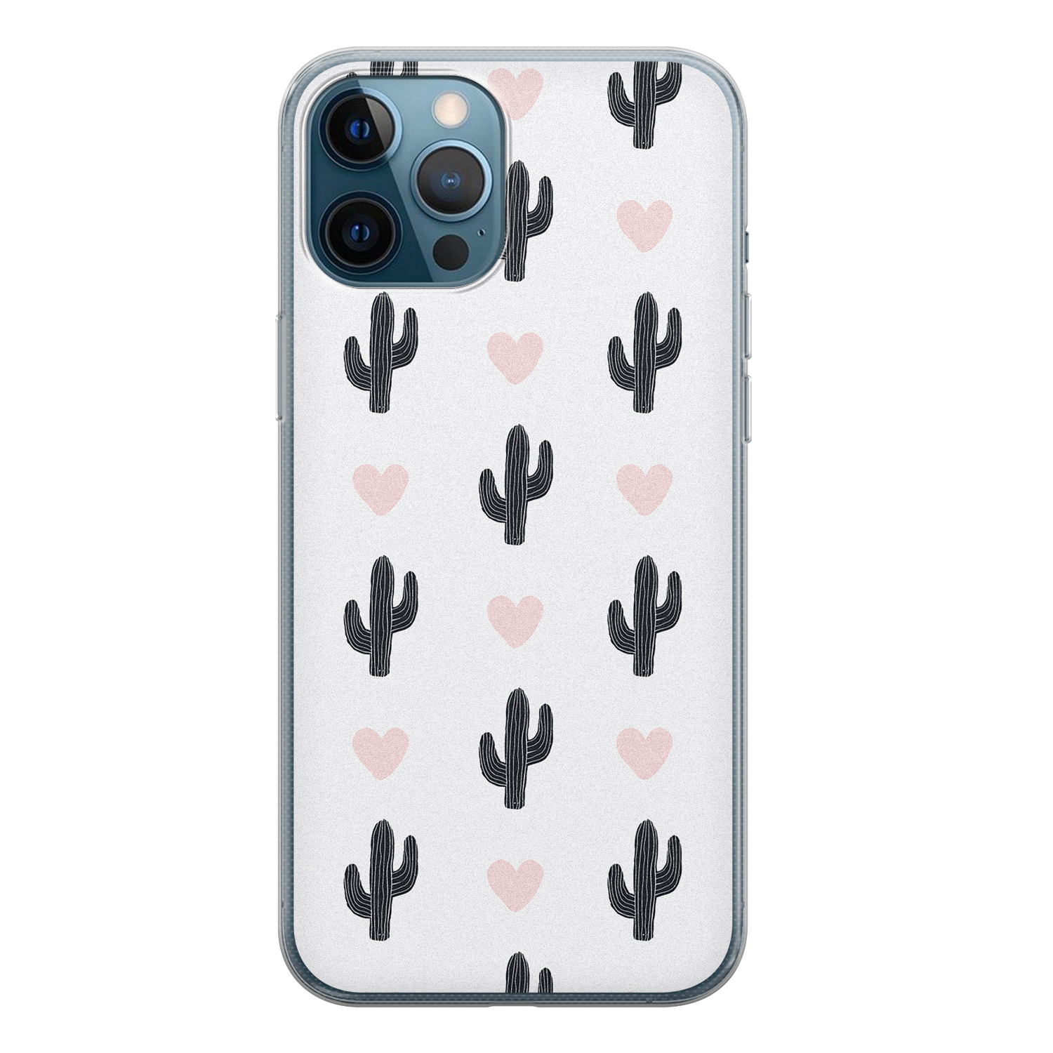 Leuke Telefoonhoesjes iPhone 12 Pro siliconen hoesje - Cactus love