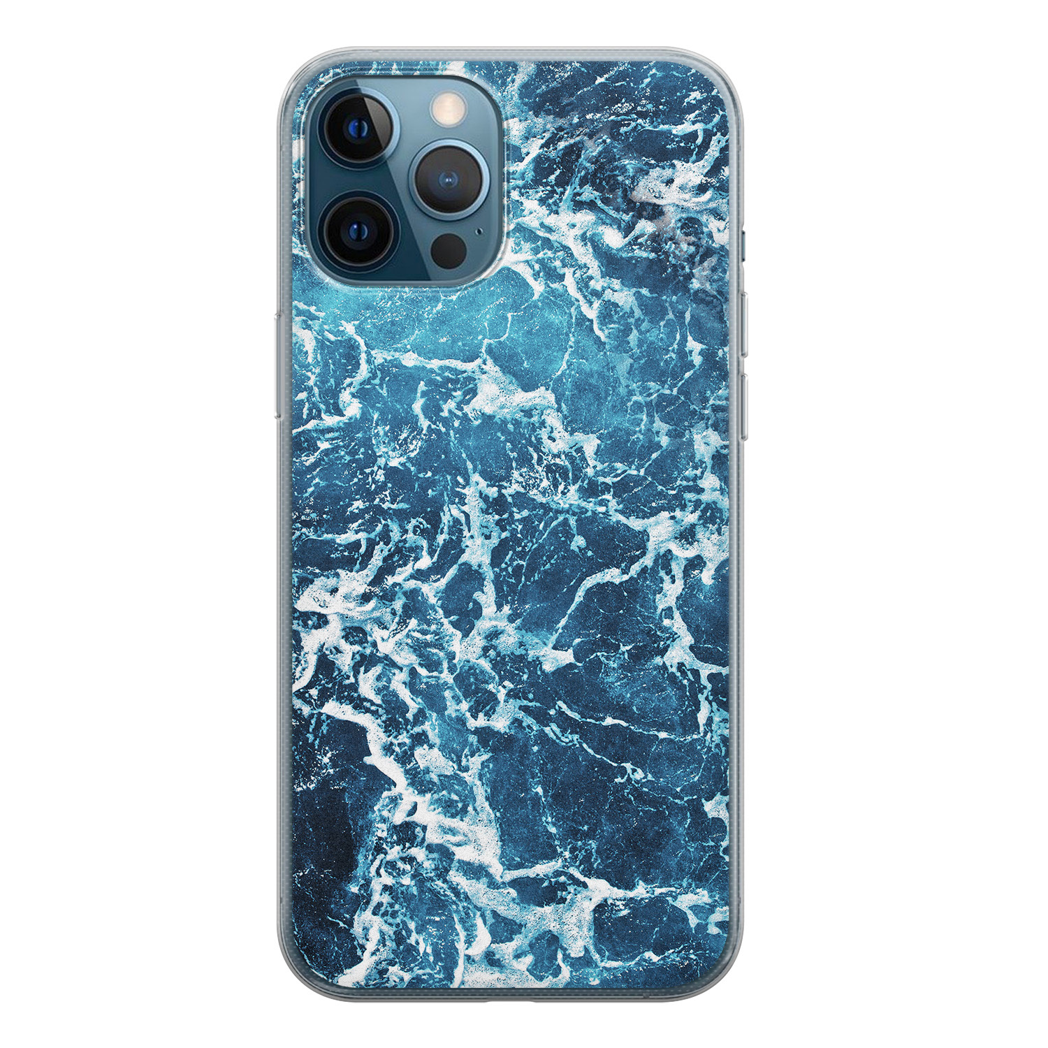 Leuke Telefoonhoesjes iPhone 12 Pro siliconen hoesje - Ocean blue