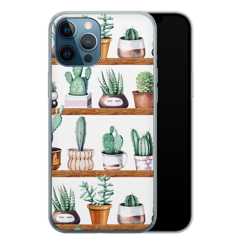 Leuke Telefoonhoesjes iPhone 12 Pro siliconen hoesje - Cactus